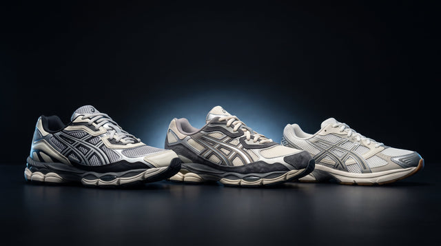 ASICS Gel Quantum 360, Gel NYC and Gel 1130 retro sneakers compared side by side