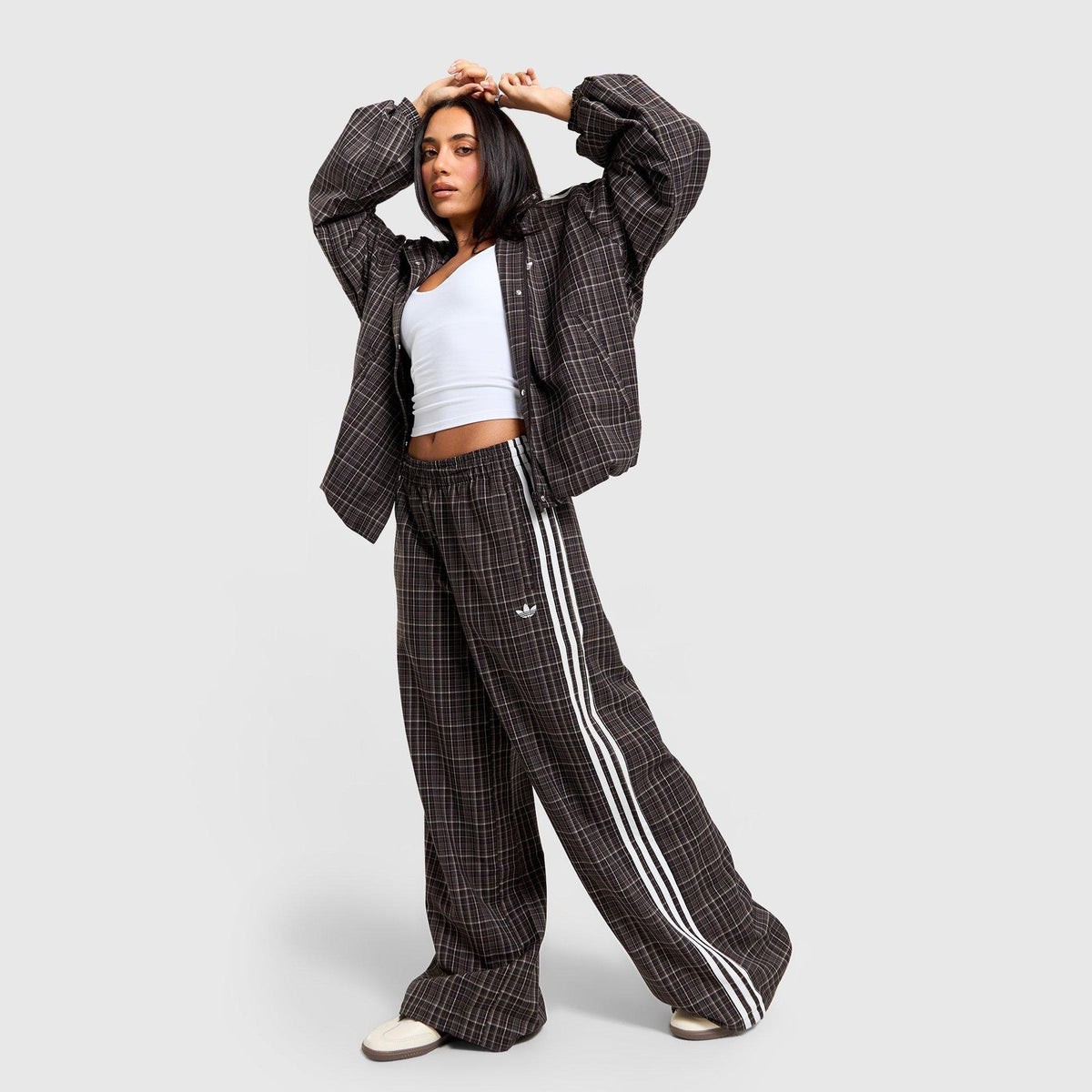 3-Stripes Check Tailored Track Pants Image 1 - LUZACTIVE - AUSTRALIA