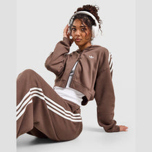 3-Stripes Cropped Full Zip Hoodie Image 1 - LUZACTIVE - AUSTRALIA