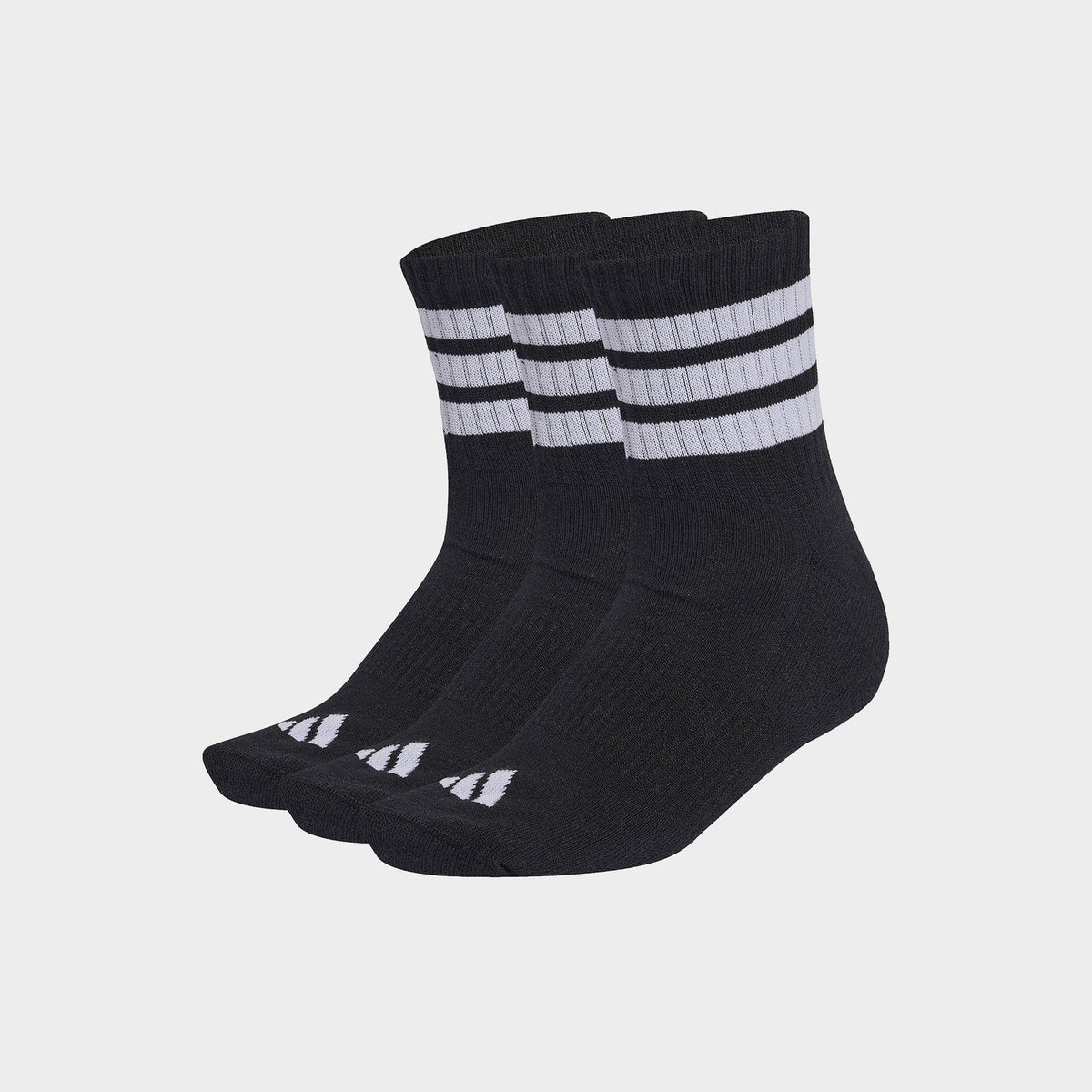 3-Stripes Cushioned Sportswear Mid Socks (3 Pack) Image 1 - LUZACTIVE - AUSTRALIA