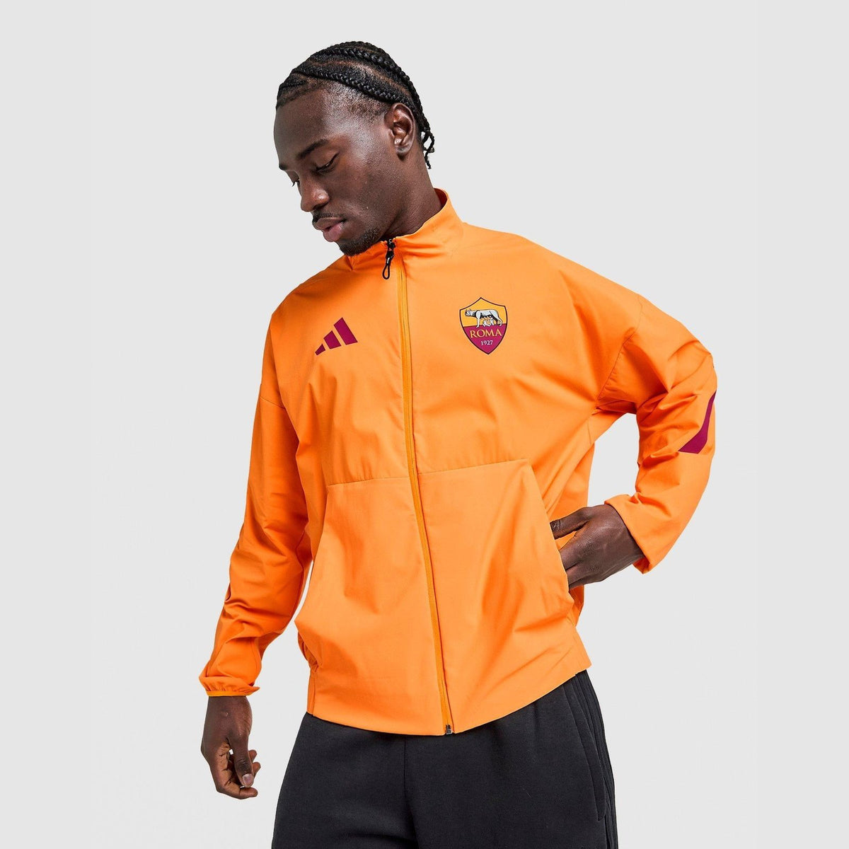 AS Roma Anthem Jacket Image 1 - LUZACTIVE - AUSTRALIA