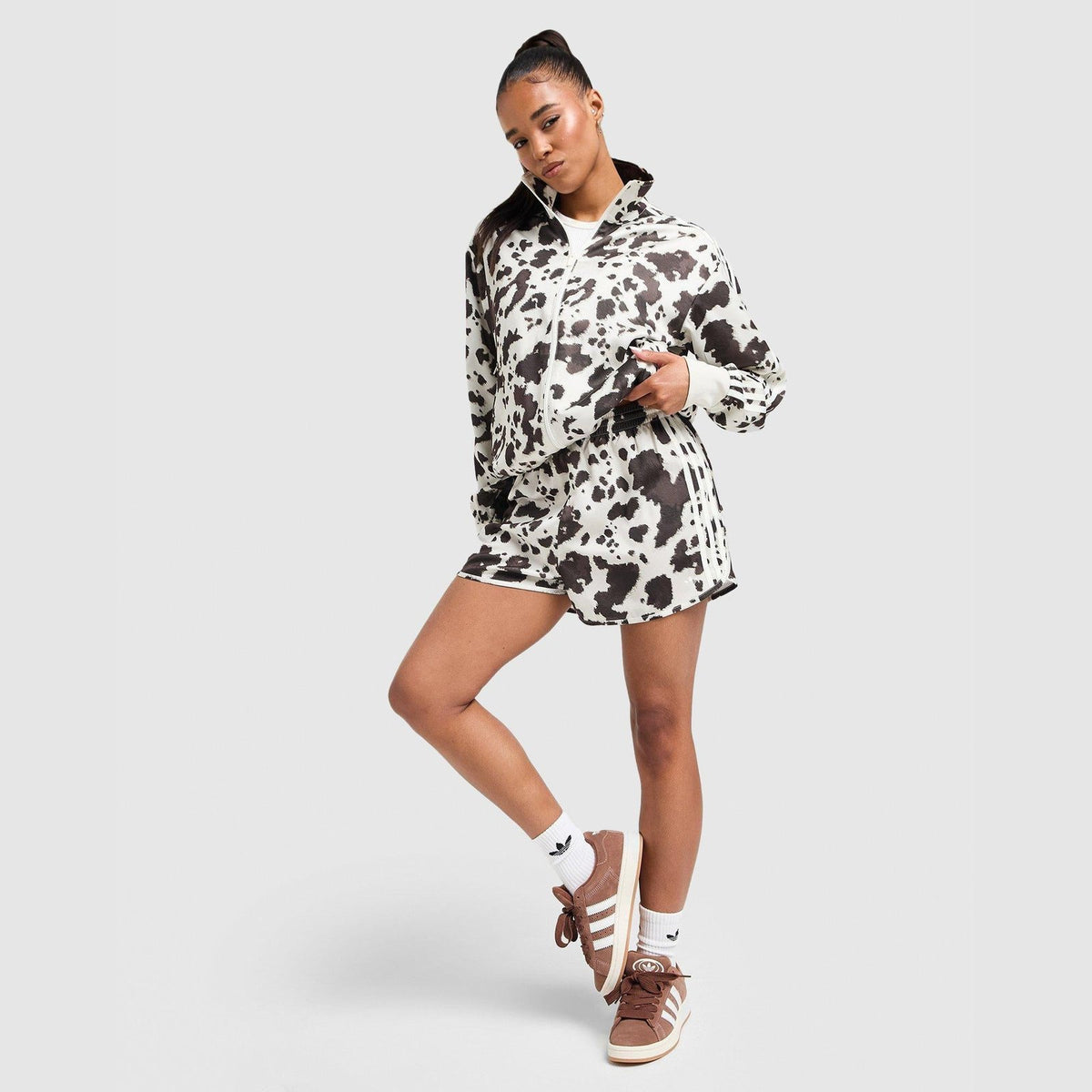 Cow Print Satin Shorts Image 1 - LUZACTIVE - AUSTRALIA