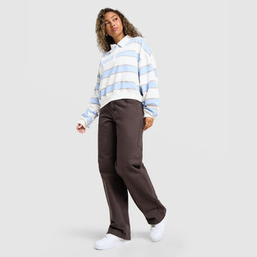 Cropped Stripe Rugby Polo Shirt Image 2 - LUZACTIVE - AUSTRALIA