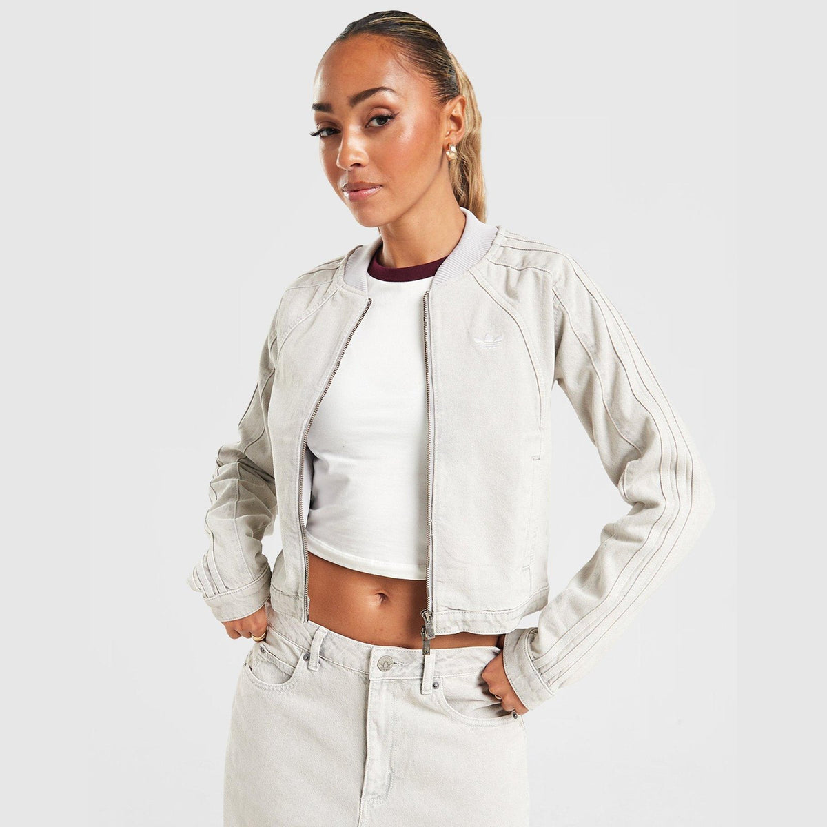 Denim Slim Track Top Image 1 - LUZACTIVE - AUSTRALIA