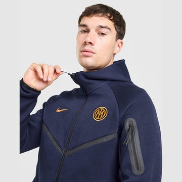 Inter Milan Tech Fleece Full Zip Hoodie Image 2 - LUZACTIVE - AUSTRALIA