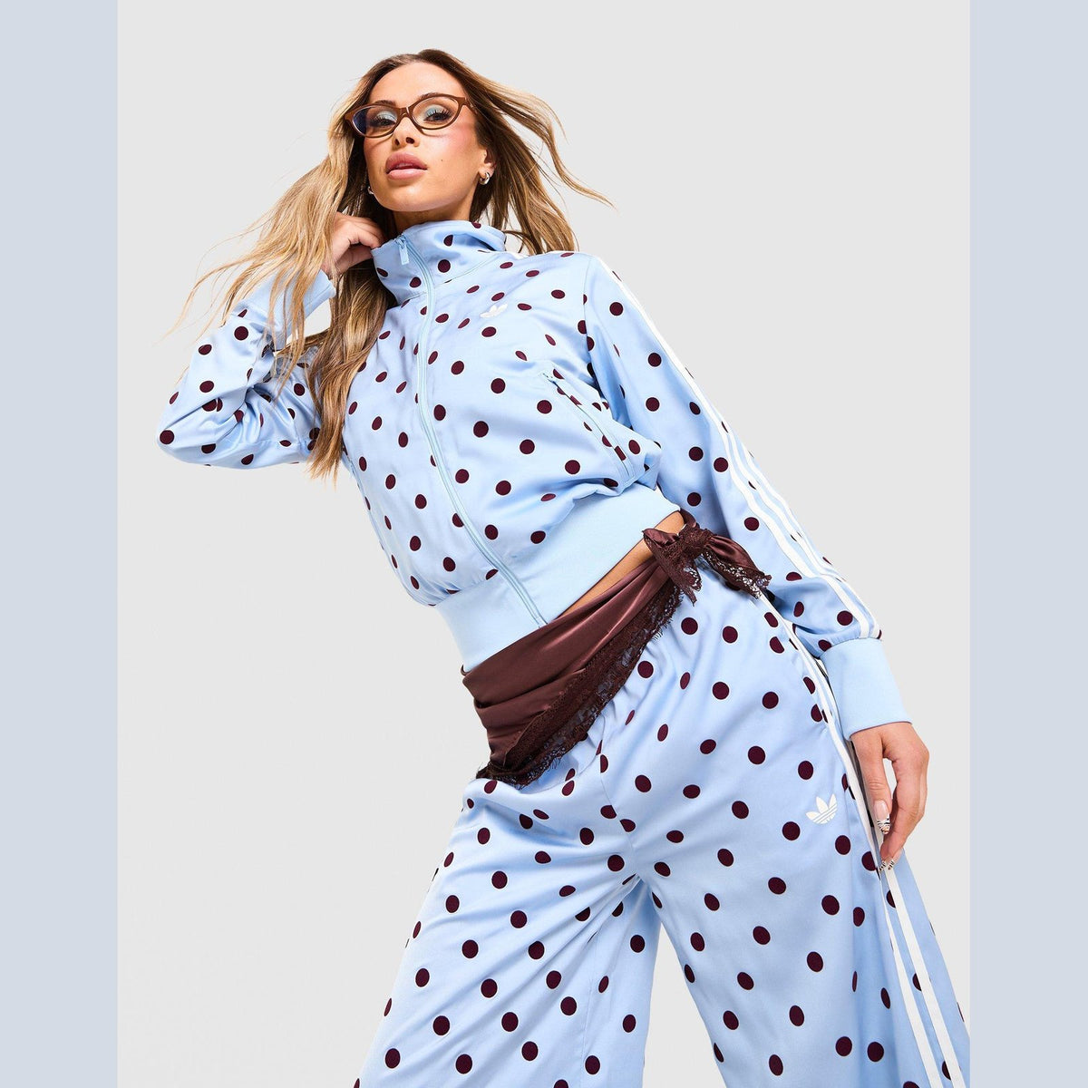Satin Polka Dots Track Top Image 1 - LUZACTIVE - AUSTRALIA