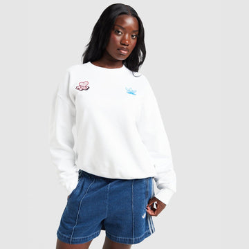 Sticker Oversized Crew Sweatshirt Image 2 - LUZACTIVE - AUSTRALIA