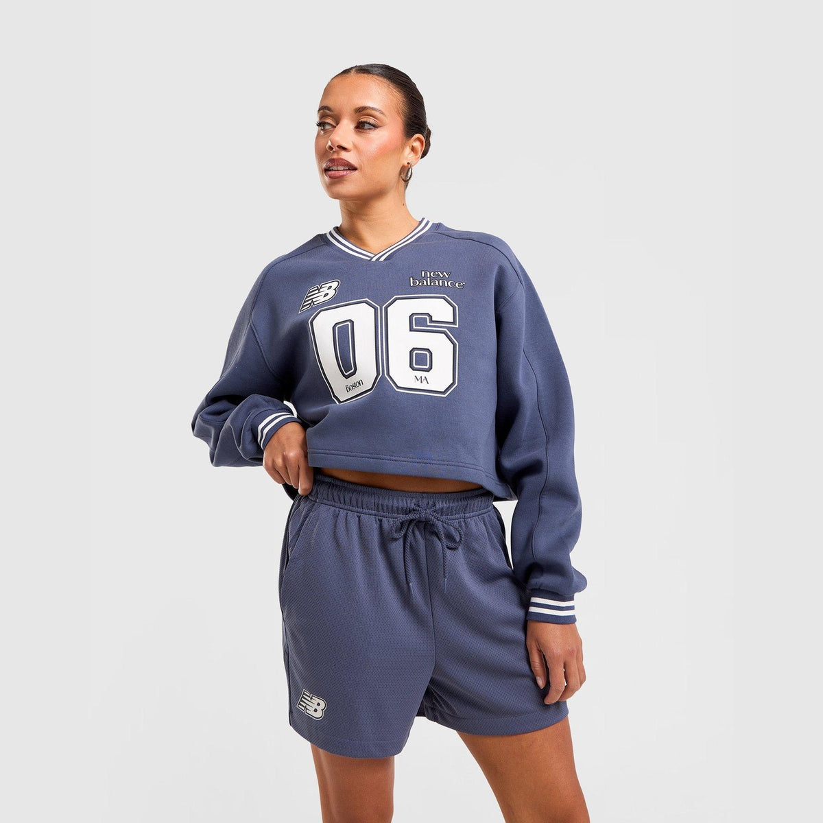 V-Neck Rib Sweatshirt Image 1 - LUZACTIVE - AUSTRALIA