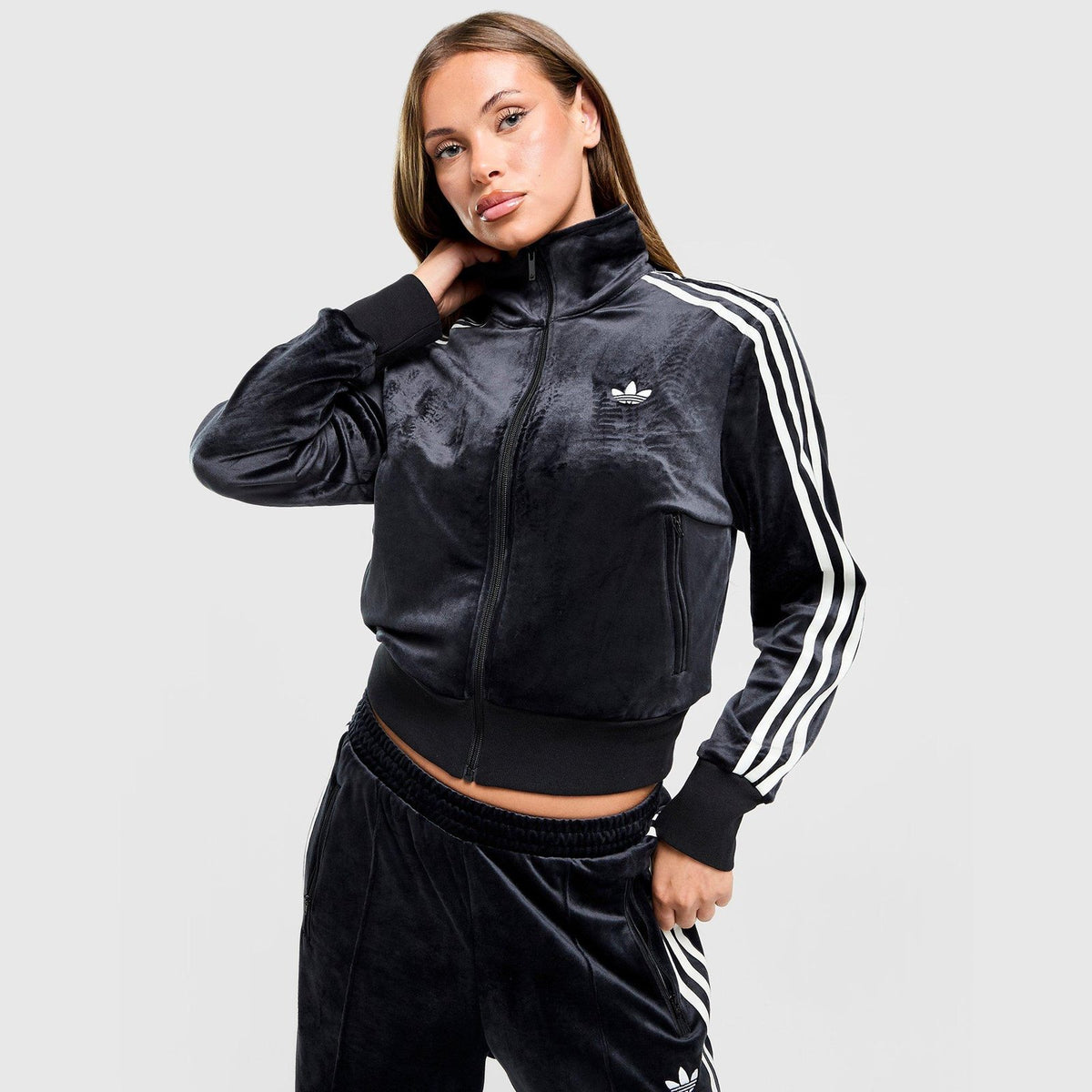 Velour 3-Stripes Track Top Image 1 - LUZACTIVE - AUSTRALIA