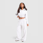 3-Stripes Cropped Full Zip Hoodie Image 2 - LUZACTIVE - AUSTRALIA
