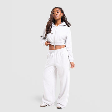 3-Stripes Cropped Full Zip Hoodie Image 2 - LUZACTIVE - AUSTRALIA