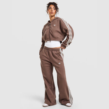3-Stripes Cropped Full Zip Hoodie Image 2 - LUZACTIVE - AUSTRALIA