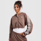 3-Stripes Cropped Full Zip Hoodie Image 3 - LUZACTIVE - AUSTRALIA