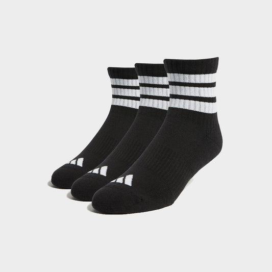 3-Stripes Cushioned Sportswear Mid Socks (3 Pack) Image 1 - LUZACTIVE - AUSTRALIA