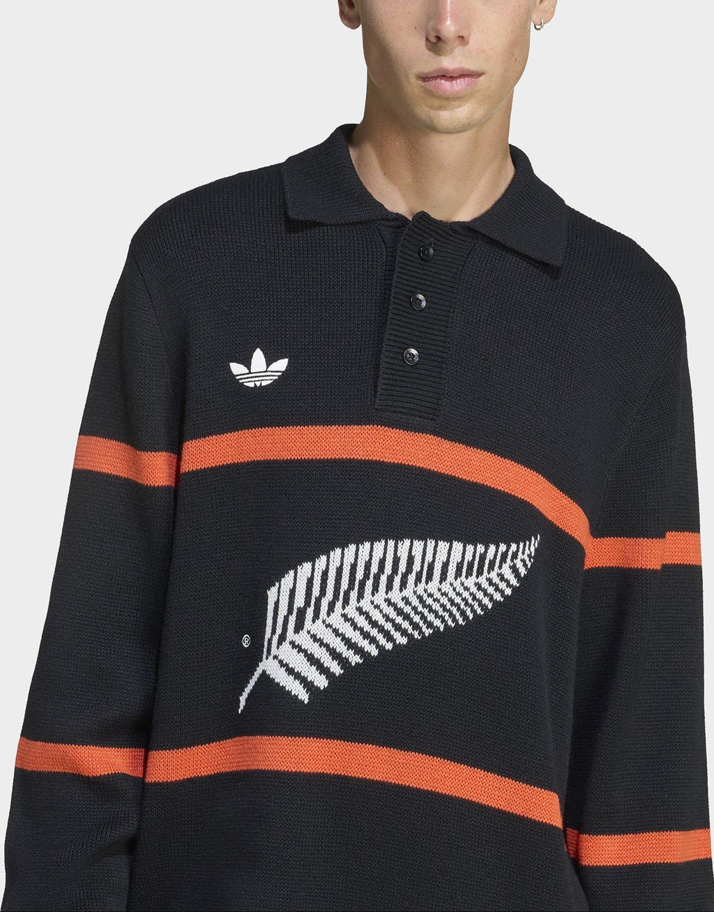 adidas Originals All Blacks Long Sleeve Polo Shirt image