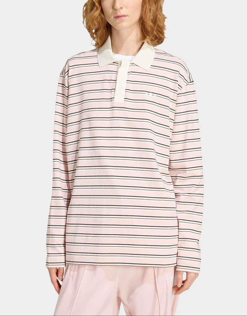 adidas Originals Stripe Long Sleeve Polo Shirt image