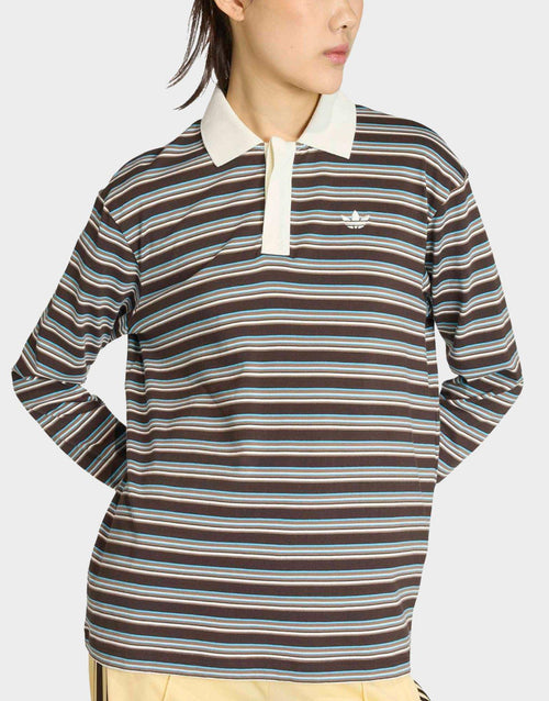adidas Originals Stripe Long Sleeve Polo Shirt image