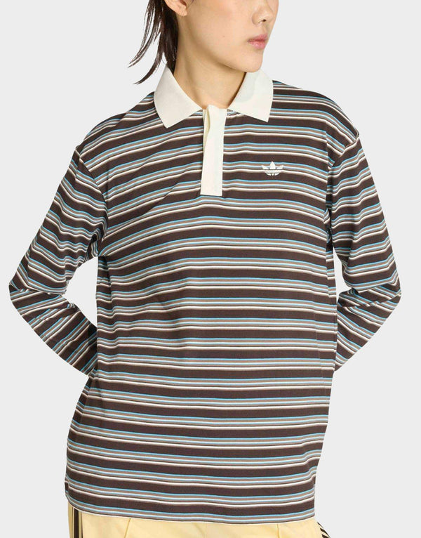 adidas Originals Stripe Long Sleeve Polo Shirt image