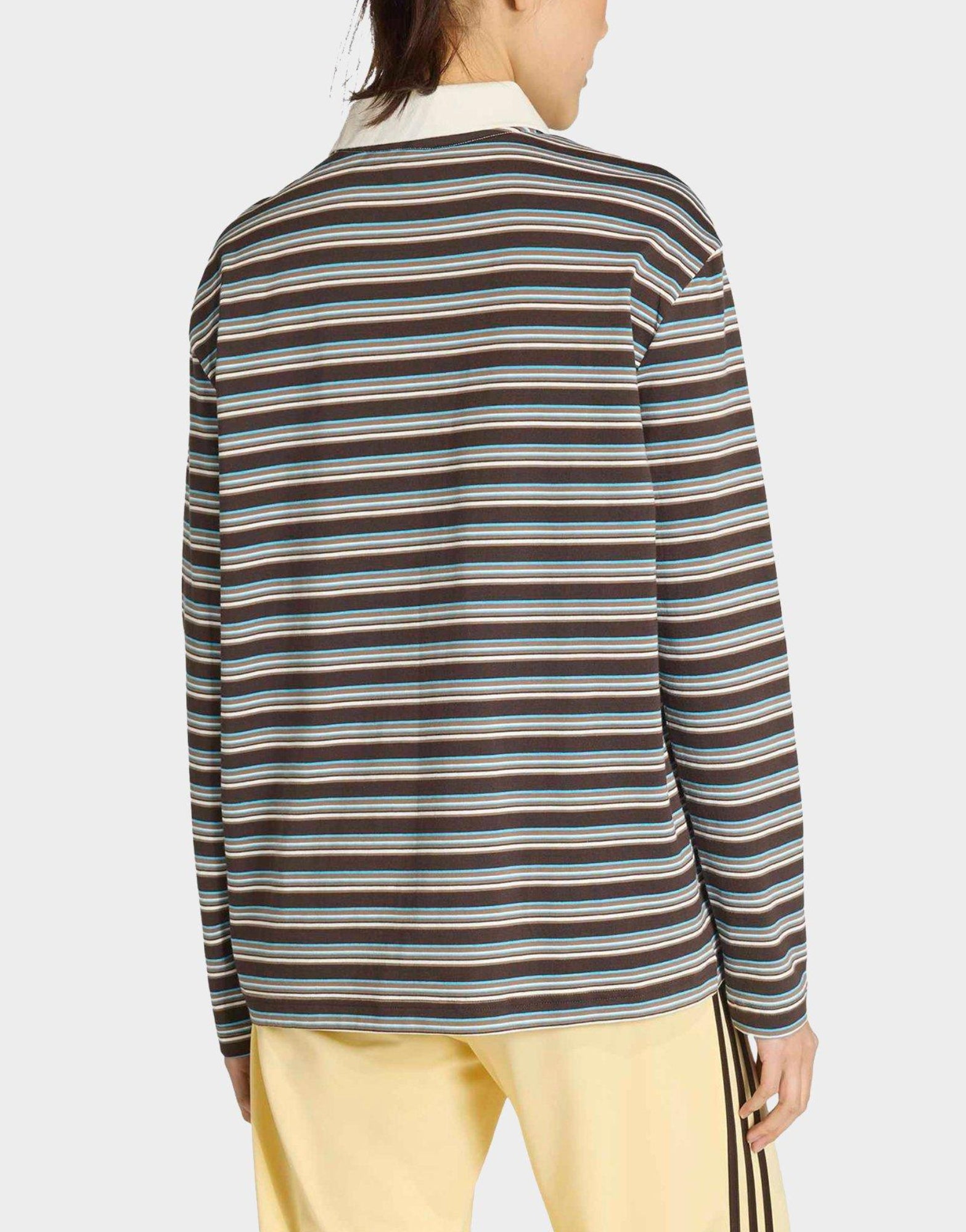 adidas Originals Stripe Long Sleeve Polo Shirt image
