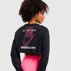 After Dark Tour Cropped Long-Sleeve Running T-Shirt Image 5 - LUZACTIVE - AUSTRALIA