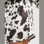 Cow Print Satin Shorts Image 4 - LUZACTIVE - AUSTRALIA