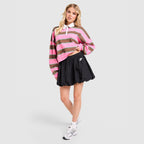 Cropped Stripe Rugby Polo Shirt Image 3 - LUZACTIVE - AUSTRALIA