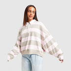 Cropped Stripe Rugby Polo Shirt Image 3 - LUZACTIVE - AUSTRALIA