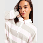 Cropped Stripe Rugby Polo Shirt Image 4 - LUZACTIVE - AUSTRALIA