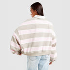 Cropped Stripe Rugby Polo Shirt Image 5 - LUZACTIVE - AUSTRALIA
