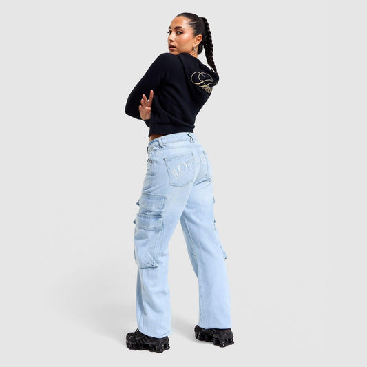 Denim Cargo Jeans Image 1 - LUZACTIVE - AUSTRALIA