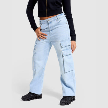Denim Cargo Jeans Image 2 - LUZACTIVE - AUSTRALIA
