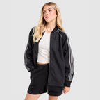 Denim Oversized Track Top Image 3 - LUZACTIVE - AUSTRALIA