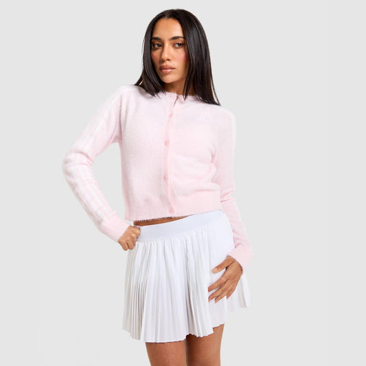 Fluffy Knit 3-Stripes Cardigan Image 1 - LUZACTIVE - AUSTRALIA