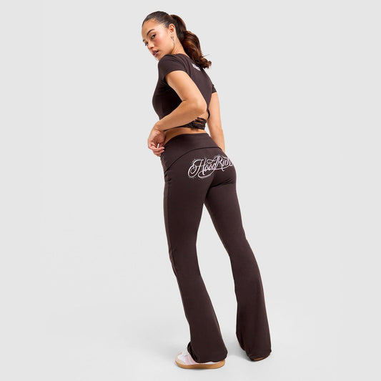 Fold-Over Jersey Flare Pants Image 1 - LUZACTIVE - AUSTRALIA