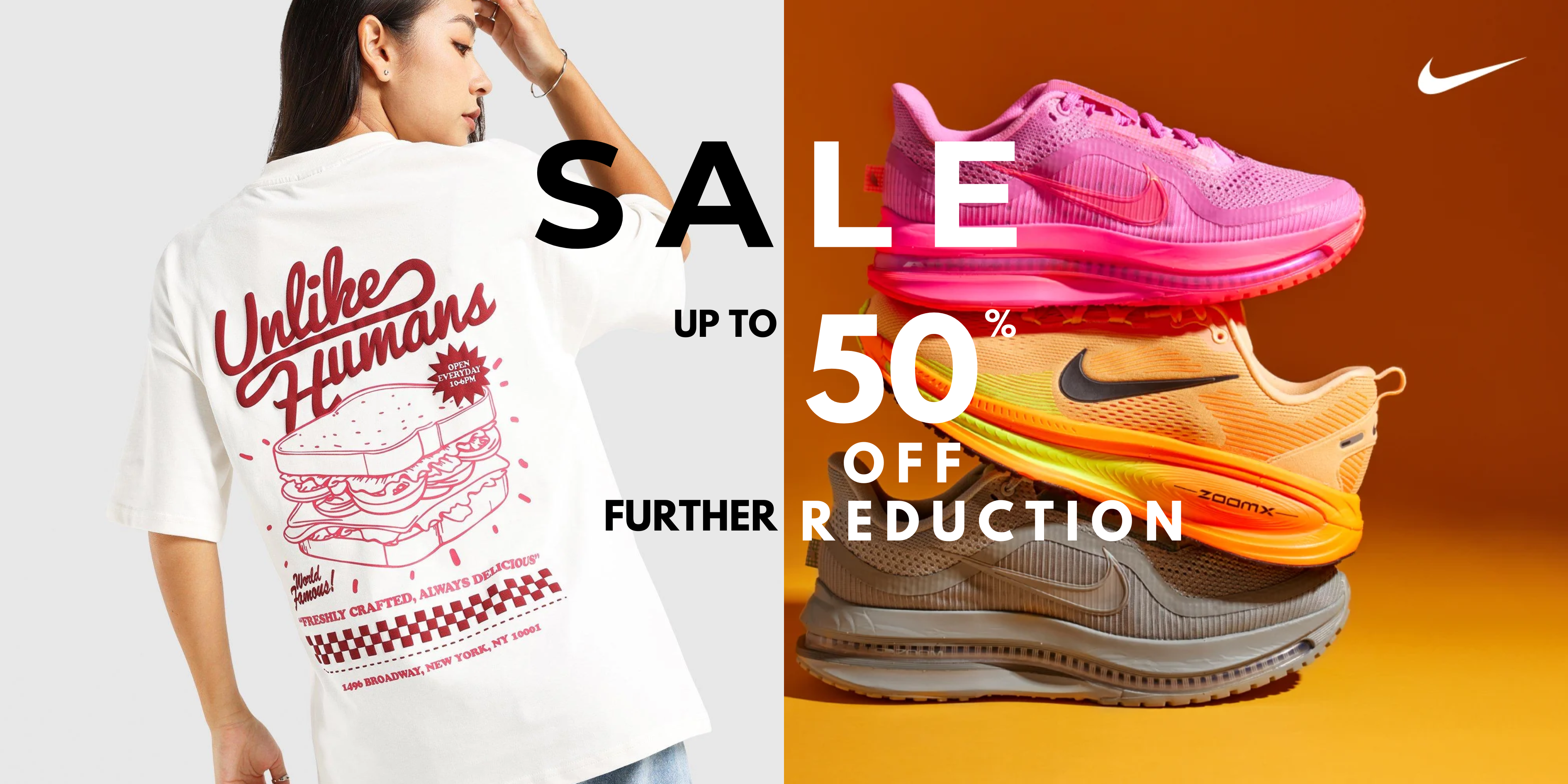 Sale uptp 50% on Top, Sneaker, Activewear, Gym wear for Men and Women. 