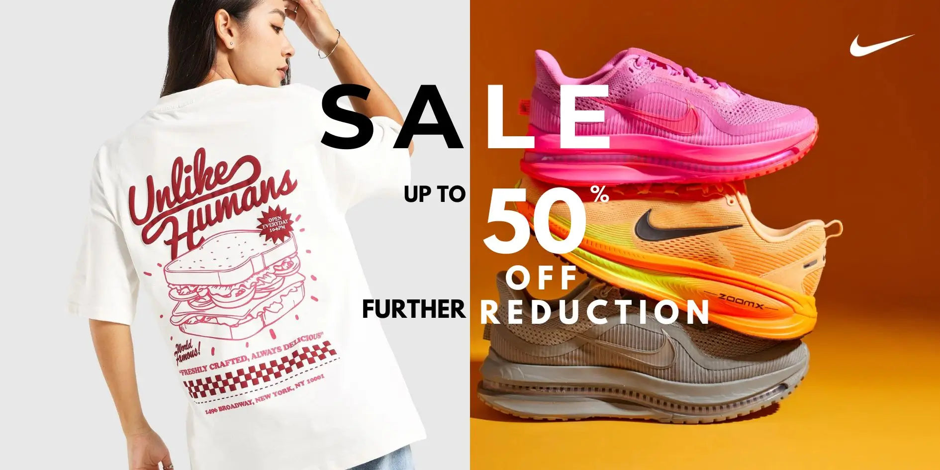 Sale uptp 50% on Top, Sneaker, Activewear, Gym wear for Men and Women.