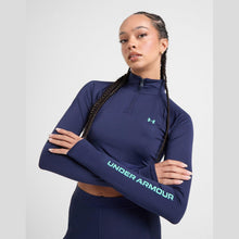 HeatGear Wordmark 1/4 Zip Crop Top Image 1 - LUZACTIVE - AUSTRALIA