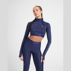 HeatGear Wordmark 1/4 Zip Crop Top Image 2 - LUZACTIVE - AUSTRALIA