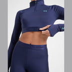 HeatGear Wordmark 1/4 Zip Crop Top Image 4 - LUZACTIVE - AUSTRALIA