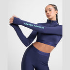 HeatGear Wordmark 1/4 Zip Crop Top Image 5 - LUZACTIVE - AUSTRALIA