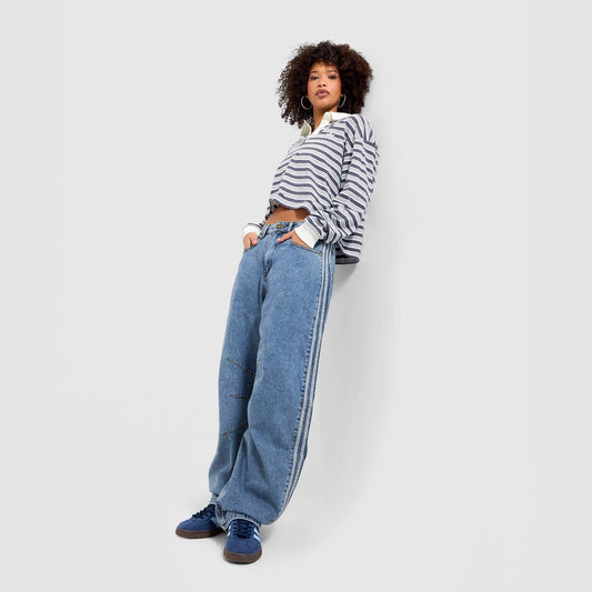 High Rise Barrel Leg Denim Jeans Image 1 - LUZACTIVE - AUSTRALIA