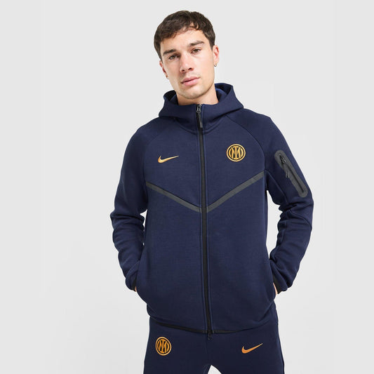 Inter Milan Tech Fleece Full Zip Hoodie Image 1 - LUZACTIVE - AUSTRALIA