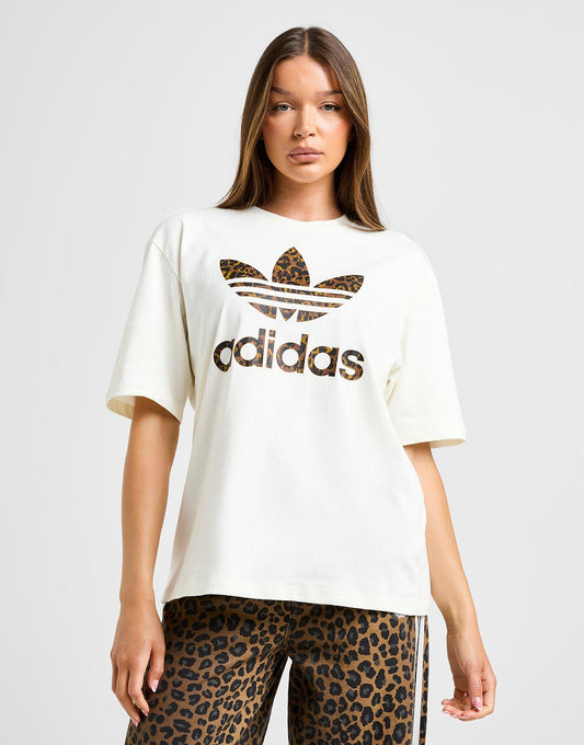 Leopard Print Trefoil Boyfriend T-Shirt Image 1 - LUZACTIVE - AUSTRALIA