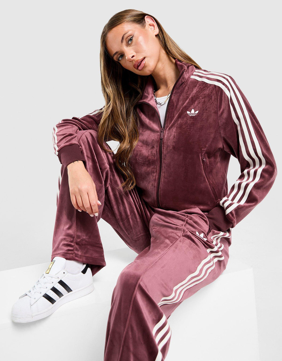 Velour 3-Stripes Track Top Image 1 - LUZACTIVE - AUSTRALIA