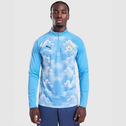 Manchester City FC Warm Up 1/4 Zip Top Image 1 - LUZACTIVE - AUSTRALIA