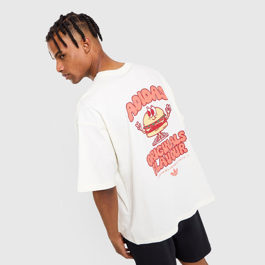 Pixelated Burger Character Graphic T-shirt Image 1 - LUZACTIVE - AUSTRALIA
