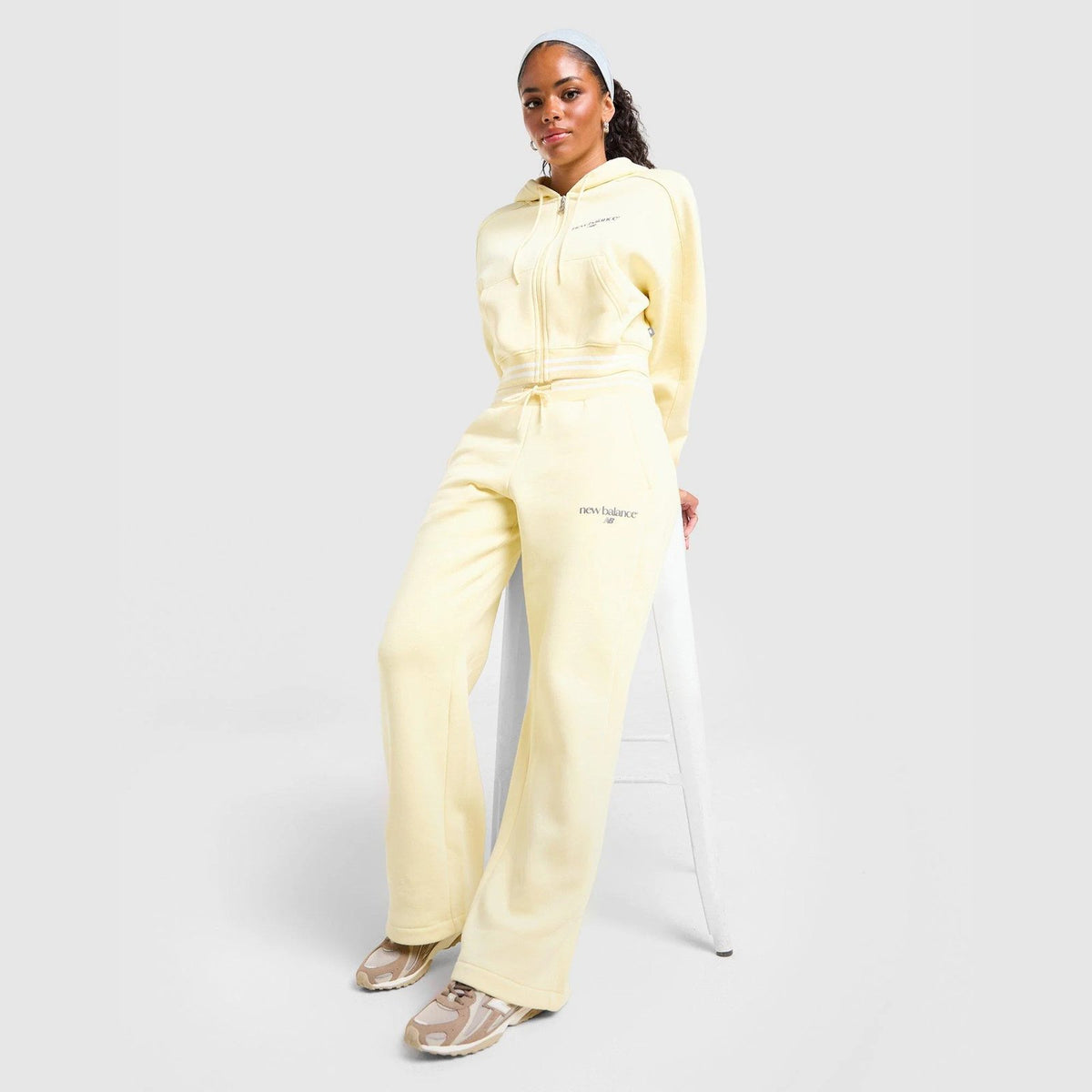 Ribbed Wide Leg Joggers Image 1 - LUZACTIVE - AUSTRALIA