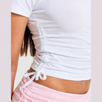 Solace Fitted Roched Jersey T-Shirt Image 6 - LUZACTIVE - AUSTRALIA