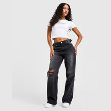 Spark Applique Wide Leg Jeans Image 1 - LUZACTIVE - AUSTRALIA