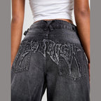 Spark Applique Wide Leg Jeans Image 3 - LUZACTIVE - AUSTRALIA